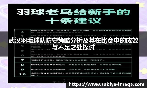 武汉羽毛球队防守策略分析及其在比赛中的成效与不足之处探讨